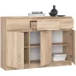  AKORD CLP K140 Komód Laminált Sonoma Tölgy 3 Ajtós 3 Fiókos