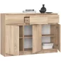   AKORD CLP K140 Komód Laminált Sonoma Tölgy 3 Ajtós 3 Fiókos