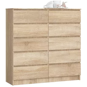 AKORD CLP K120 Komód Laminált Sonoma Tölgy 10 Fiókos