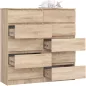 AKORD CLP K120 Komód Laminált Sonoma Tölgy 10 Fiókos