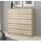 AKORD CLP K120 Komód Laminált Sonoma Tölgy 10 Fiókos