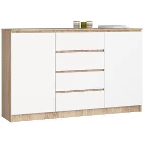 AKORD CLP Modern Komód Sonoma Tölgy Fehér 160cm