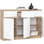   AKORD CLP K140 Komód Laminált Sonoma Tölgy Fehér 3 Ajtós 3 Fiókos