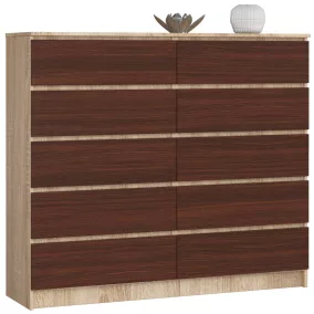 AKORD CLP Komód 10 Fiókos Sonoma Tölgy Wenge Matt