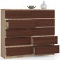 AKORD CLP Komód 10 Fiókos Sonoma Tölgy Wenge Matt
