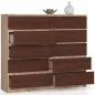 AKORD CLP Komód 10 Fiókos Sonoma Tölgy Wenge Matt