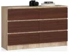 AKORD CLP 6-Fiókos Komód Sonoma Tölgy/Wenge Laminált