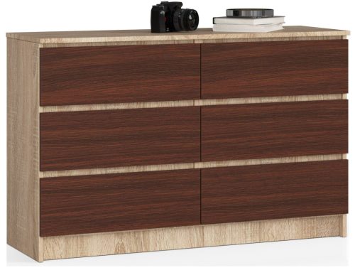 AKORD CLP 6-Fiókos Komód Sonoma Tölgy/Wenge Laminált