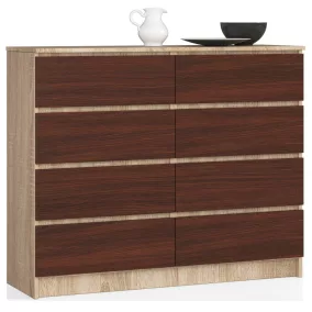 AKORD CLP 120 Komód 8 Fiókos Sonoma Tölgy Wenge