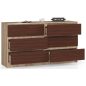 AKORD CLP K140 Komód Laminált Sonoma Tölgy/Wenge 6-Fiókos