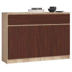 AKORD CLP Sonoma-Wenge Komód 3 Ajtós 3 Fiókos Laminált