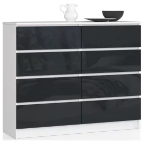   AKORD K120 Modern Magasfényű Grafit Komód 8 Fiókos MDF Akril