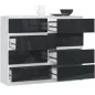   AKORD K120 Modern Magasfényű Grafit Komód 8 Fiókos MDF Akril