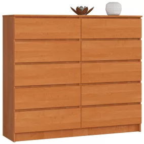 AKORD CLP K140 Komód Laminált Éger 10 Fiókos
