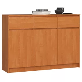 AKORD CLP Modern Komód Laminált Éger 3 Ajtós 3 Fiókos