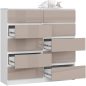 AKORD CLP 10-Fiókos Cappuccino Magasfényű Komód