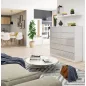   AKORD CLP K140 Komód Laminált Fehér-Metál Magasfényű 10 Fiókos