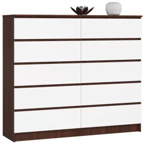 AKORD CLP K140 Komód Laminált Wenge-Fehér 10 Fiókos