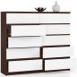 AKORD CLP K140 Komód Laminált Wenge-Fehér 10 Fiókos