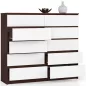 AKORD CLP K140 Komód Laminált Wenge-Fehér 10 Fiókos