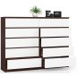 AKORD CLP K160 Laminált Komód 10 Fiókos Wenge-Fehér