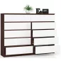AKORD CLP K160 Laminált Komód 10 Fiókos Wenge-Fehér