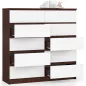 AKORD CLP K120 Komód Laminált Wenge-Fehér 10 Fiókos