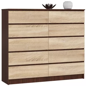   AKORD CLP Modern Fiókos Komód Wenge-Sonoma Tölgy 10 Fiókos
