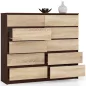   AKORD CLP Modern Fiókos Komód Wenge-Sonoma Tölgy 10 Fiókos