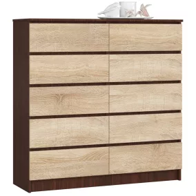 AKORD CLP K120 Komód Laminált Wenge-Sonoma 10 Fiókos