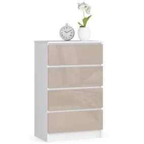 AKORD CLP Cappuccino Magasfényű 4-Fiókos Komód