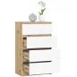 AKORD CLP Artisan Tölgy-Fehér Komód 4 Fiókos