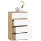 AKORD CLP Artisan Tölgy-Fehér Komód 4 Fiókos