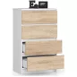 AKORD K60 Sonoma 4-Fiókos Komód Fehér/Tölgy