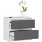 AKORD CLP Kétfiókos Komód Laminált Fehér-Szürke Matt