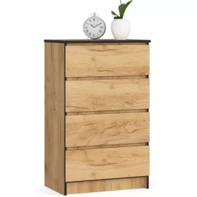 AKORD CLP Craft Tölgy Komód 4 Fiókos 60cm