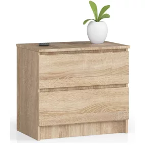   AKORD CLP K60 Éjjeliszekrény Laminált Sonoma Tölgy 2 Fiókos