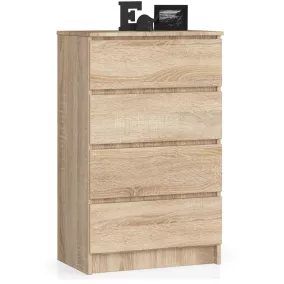 AKORD CLP K60 Komód Laminált Sonoma Tölgy 4 Fiókos