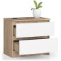 AKORD CLP K60 Komód Laminált Sonoma Tölgy Fehér 2 Fiókos
