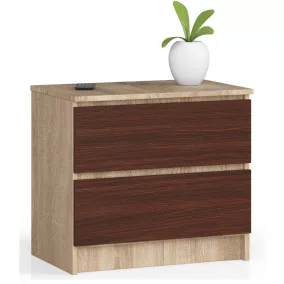 AKORD CLP Sonoma Tölgy Wenge Fiókos Komód 2 Fiókkal