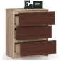AKORD CLP Komód 3 Fiókos Sonoma Tölgy/Wenge Laminált