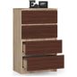 AKORD K60 Sonoma Tölgy Wenge Komód 4 Fiókos Laminált