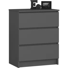 AKORD CLP K60 Komód Matt Grafitszürke 3 Fiókos