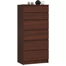 AKORD CLP Magas Fiókos Komód Laminált Wenge 6-Fiókos