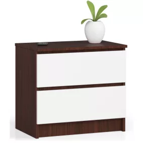 AKORD CLP Kétfiókos Komód Wenge-Fehér Laminált