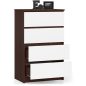 AKORD CLP Wenge-Fehér 4-Fiókos Komód