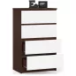 AKORD CLP Wenge-Fehér 4-Fiókos Komód