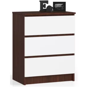 AKORD CLP Komód 3 Fiókos Laminált Wenge-Fehér
