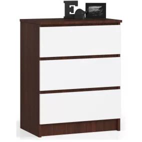 AKORD CLP Komód 3 Fiókos Laminált Wenge-Fehér