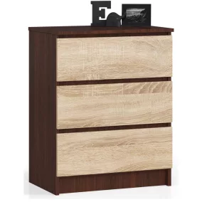 AKORD CLP Komód 3 Fiókos Laminált Wenge-Sonoma Tölgy